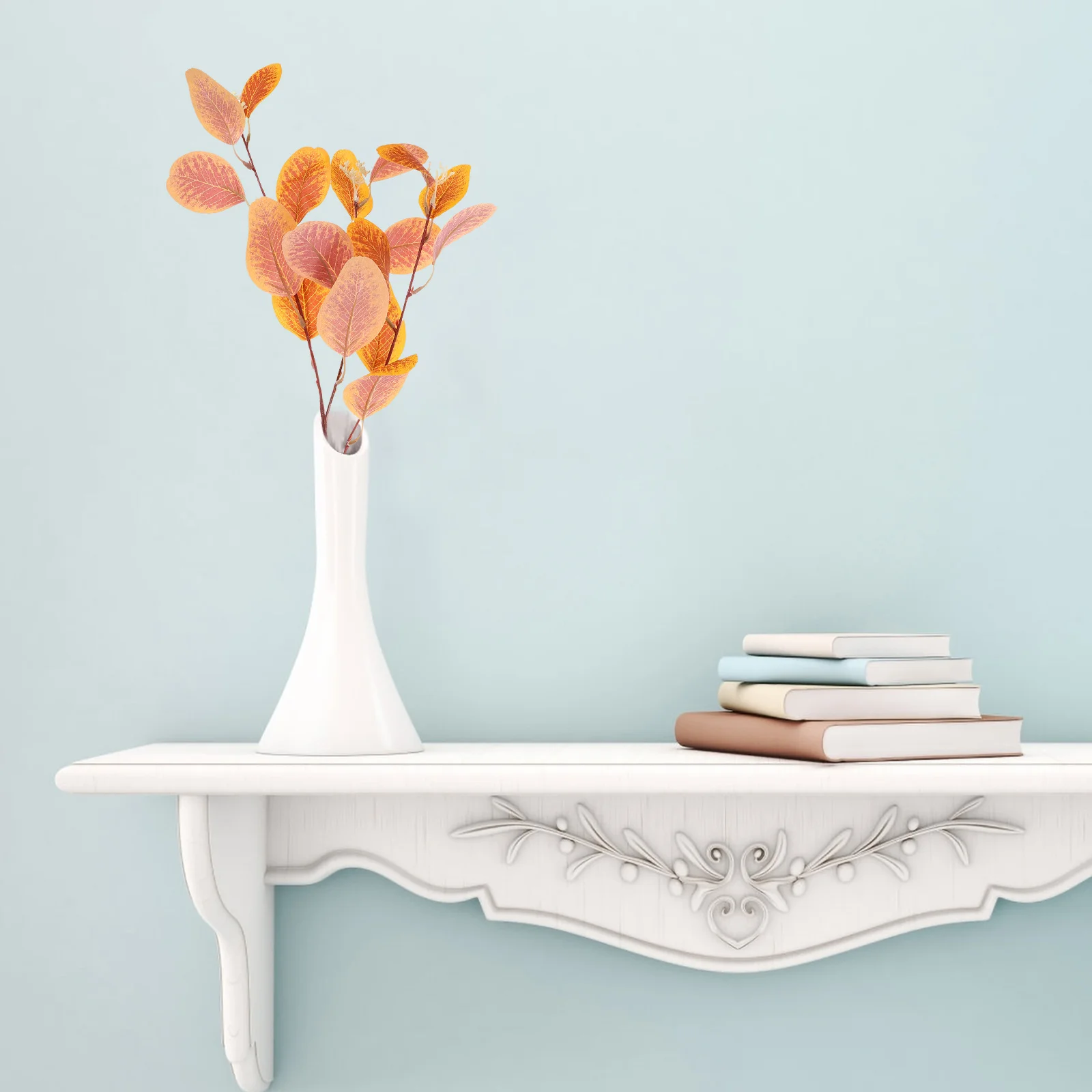 

3 Pcs Simulated Eucalyptus Leaves Flocking Fake Bouquet Artificial Household Decor Plants Silk Flower