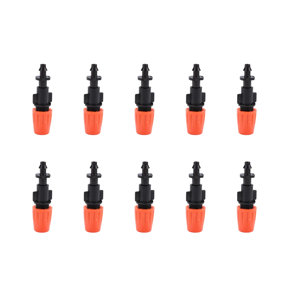 10pcs Micro Barbed Nozzle Adjustable Misting Sprinklers Plastic Portable Multi-function Durable Gardening Watering System Tools