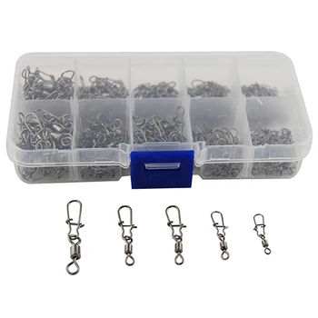 210 Pcs Rolling Swivel Fast-lock Snap Ball Bearing Fishing Connector Swivel Clasp Fishing Tool Accessories 1