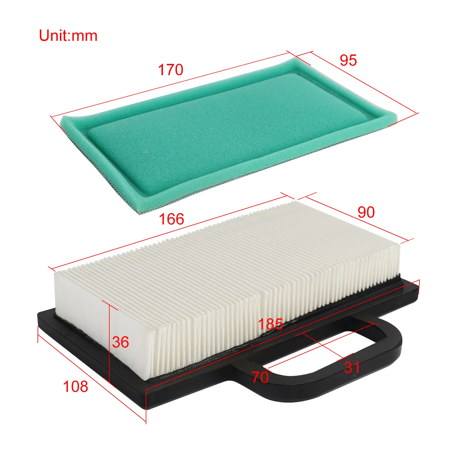 Air Filters 499486S 698754 for Briggs and Stratton 18-26 HP V-Twins John Deere Husqvarna Lawn Mower Tractor Air cleaner 499486