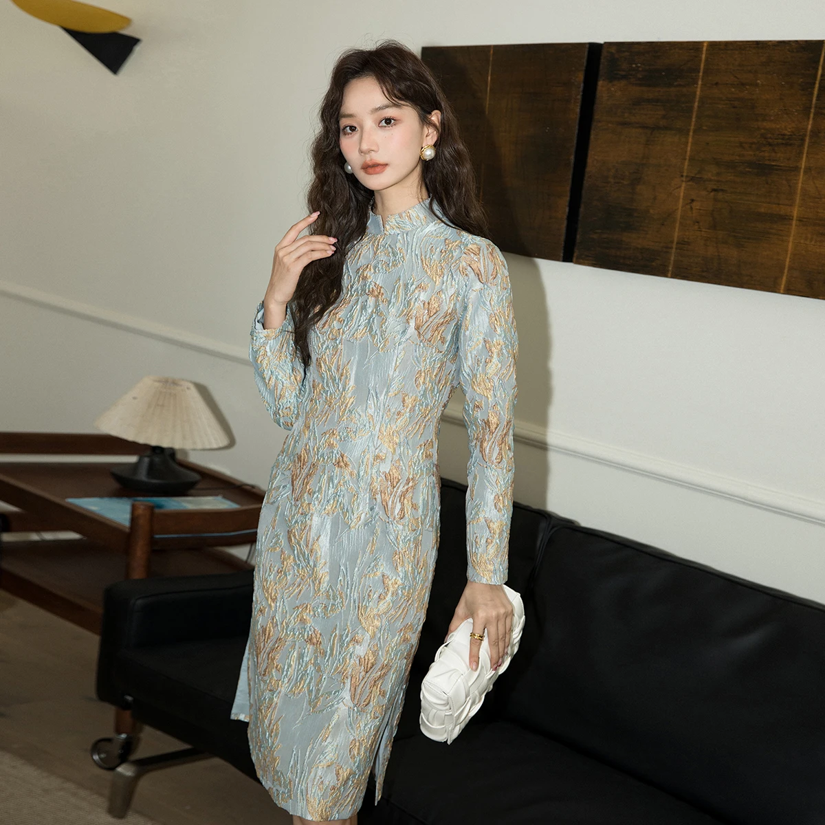 

Summer A-line Jacquard Dress Sweet Girl Straight Dress Slim Waist Knee-Length Dress Evening Club Clothing for Wedding Events