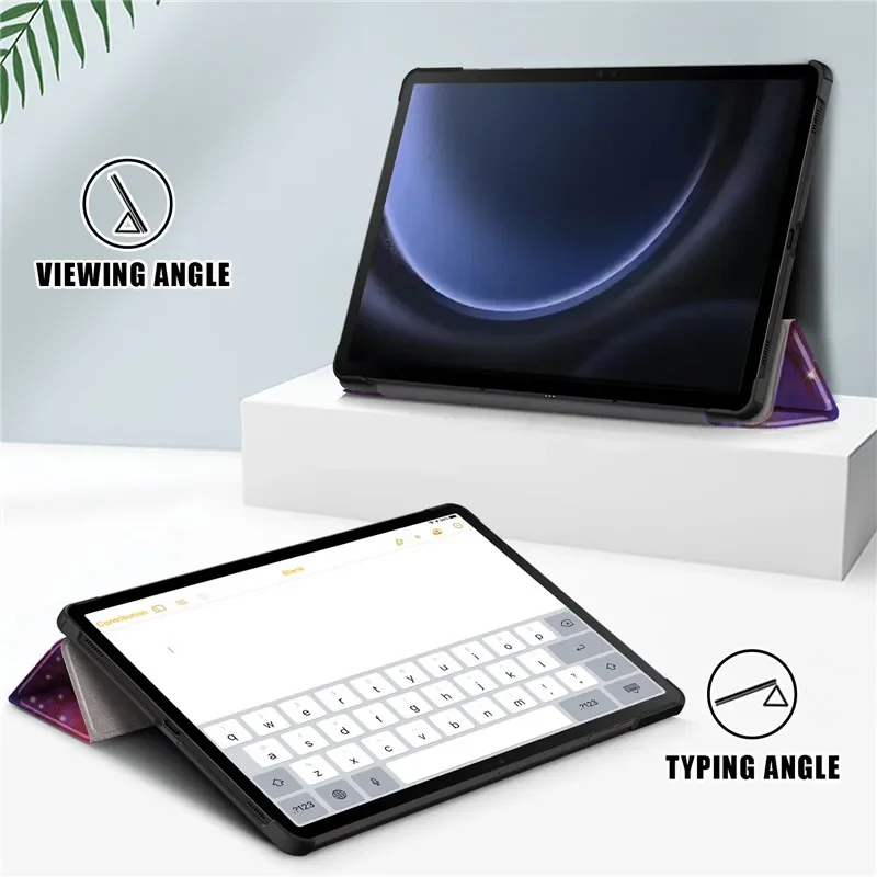 Enhanced Magnetic Stand Leather Tablet Cover with Sleep/Wake Function, Compatible with 10-11 Inch Tablets