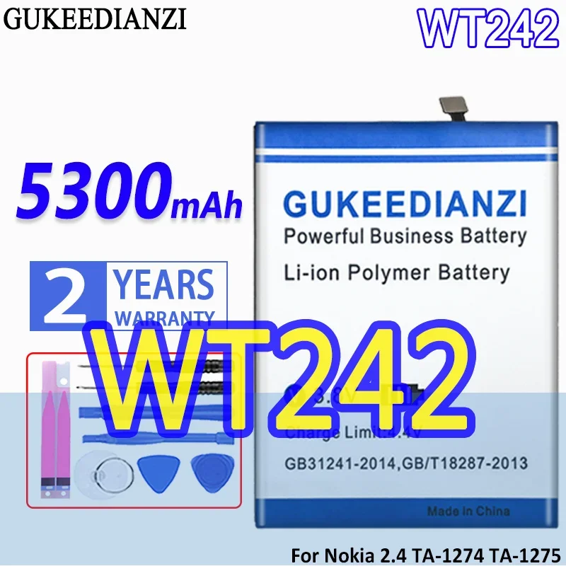 

High Capacity GUKEEDIANZI Battery WT242 5300mAh For Nokia 2.4 TA-1274 TA-1275 TA-1270 TA-1277