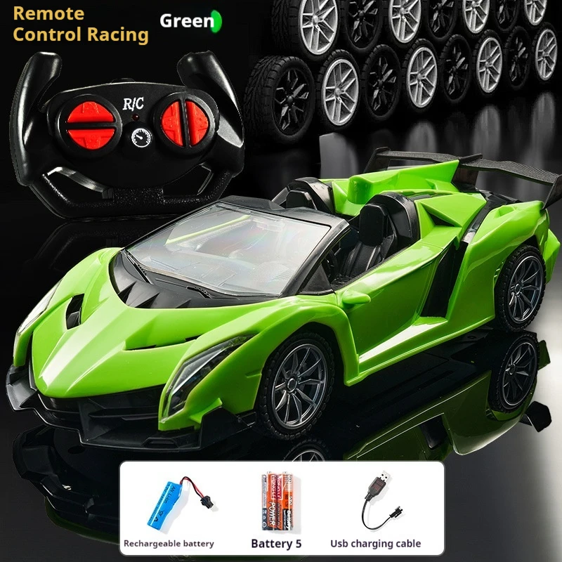 Four-Way Remote Control Car Rechargeable Fall-Resistant Racing Sports Car Luminous Drift Racing Car Children Boy Toy Car Gifts 6