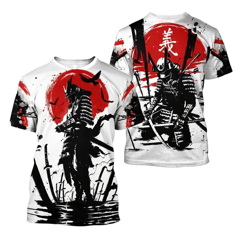 

New Summer 3D Samuria Guard Geisha Printing T Shirt Kid Fashion T-shirts Harajuku Sports Quick Dry Clothing T-shirts For Men Top