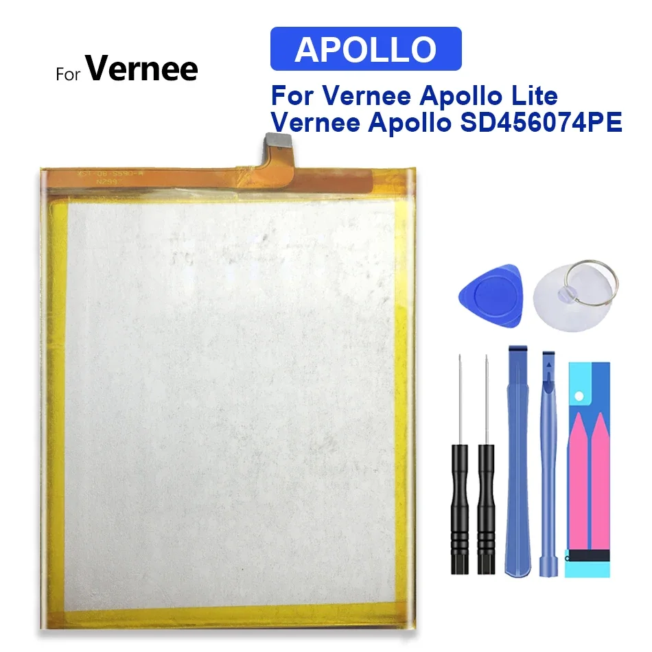 

Replacement Battery For Vernee Apollo Lite, Mobile Phone, Free Tool, SD456074PE, 3180mAh