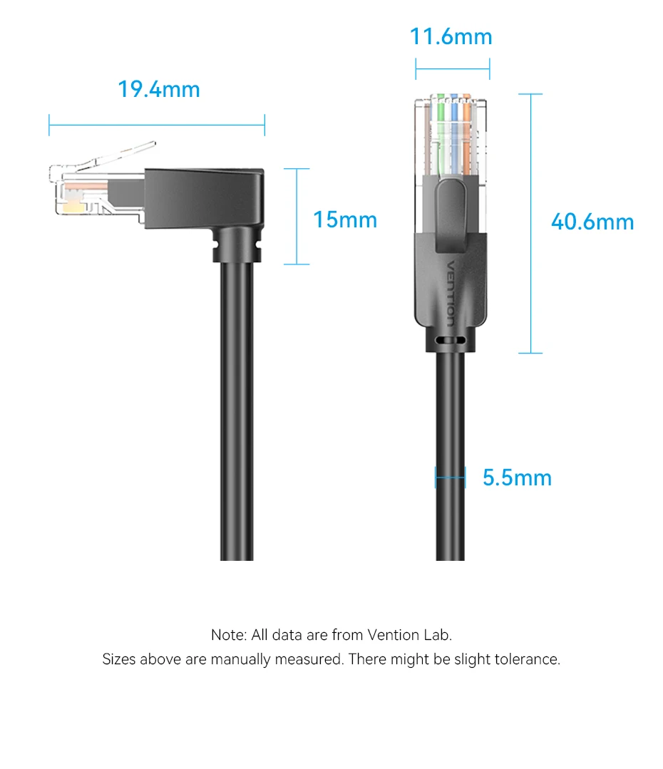 Cat6 Ethernet Cable 90° Right Angle Design CAT 6 Networking Internet Lan Cord fo