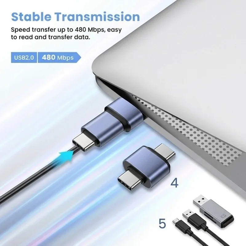 Universal USB-C to USB-A Fast Charging & Data Sync OTG Adapter