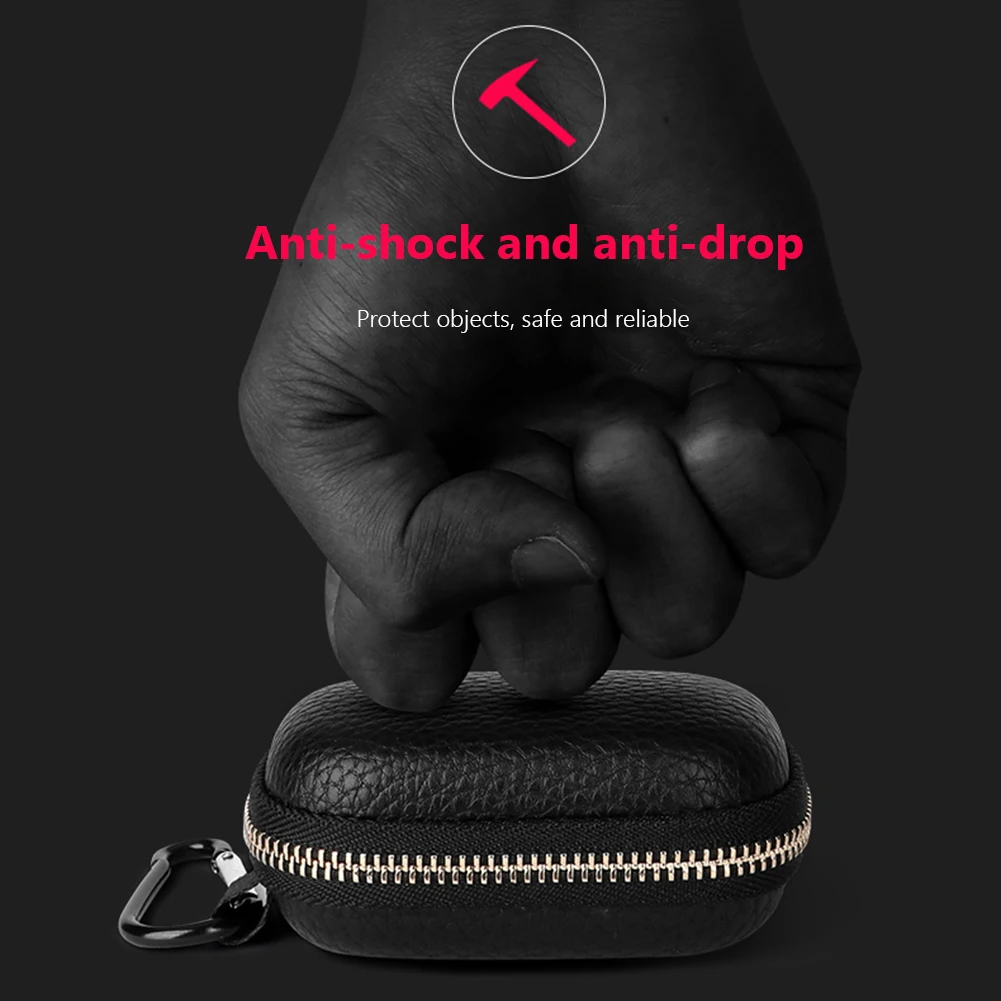 Portable Headphone Carrying Bag Accessories Earphone Protective Case EVA Zipper PU Lychee Shock Absorption for Sony WF-1000XM4