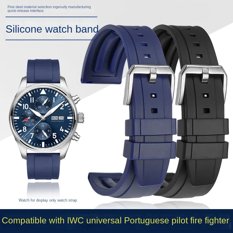 

20mm 21mm 22mm For IWC Portugal Pilot Spitfire Mark 18 IW328201 IW377709 silicone watch strap Quick release men Rubber watchband