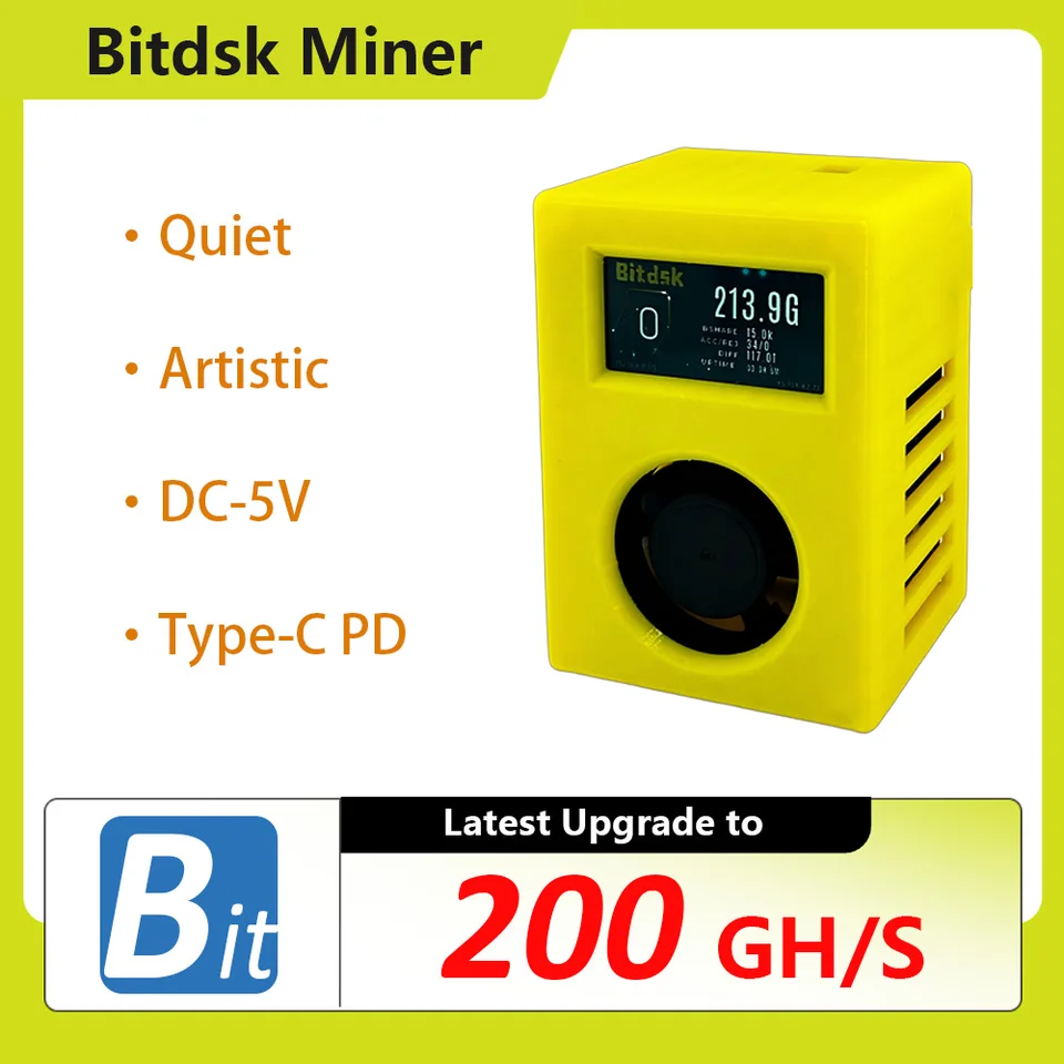 Bitdsk D12 200Gh/S BM1397 ビットコイン ASIC BTC マイナー ソロ宝くじマイナー US/EU/UK/AU/BR プラグ  Type-C PD 電源付き - AliExpress