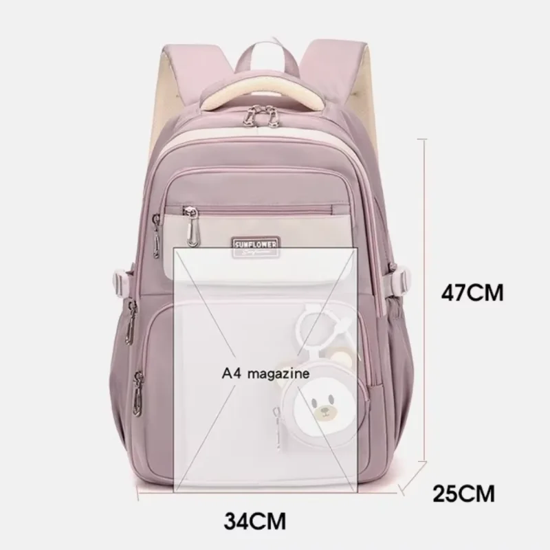 Lightweight Oxford Fabric School Backpack for Women and Boys