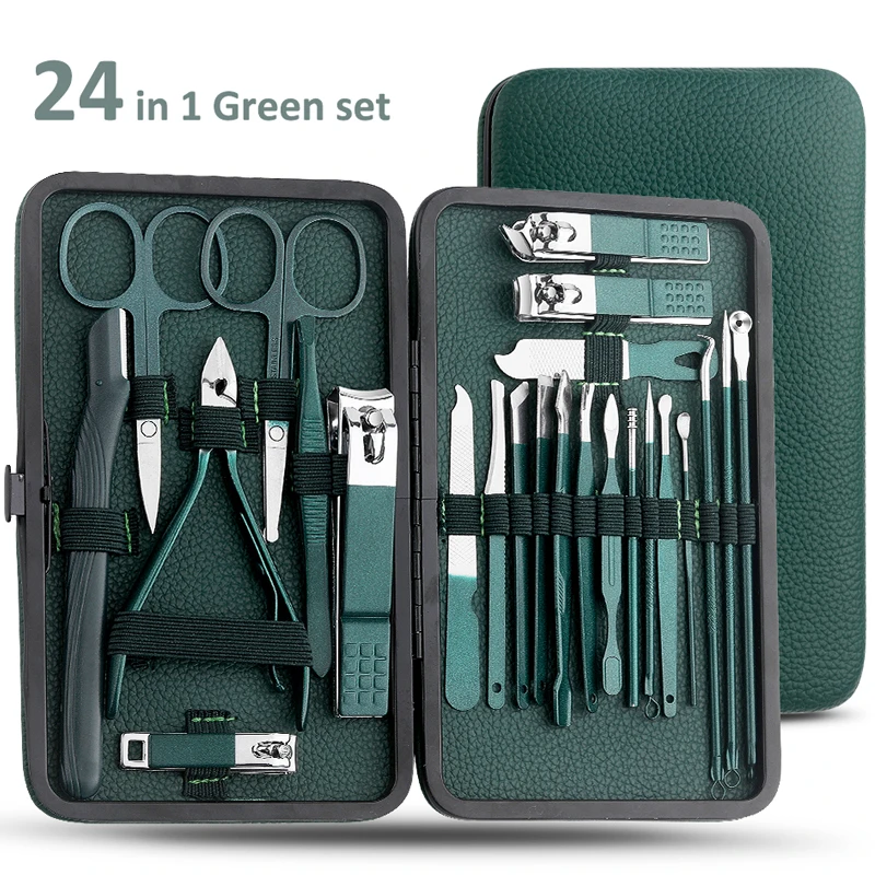 Green Stainless Steel Nail Set 1