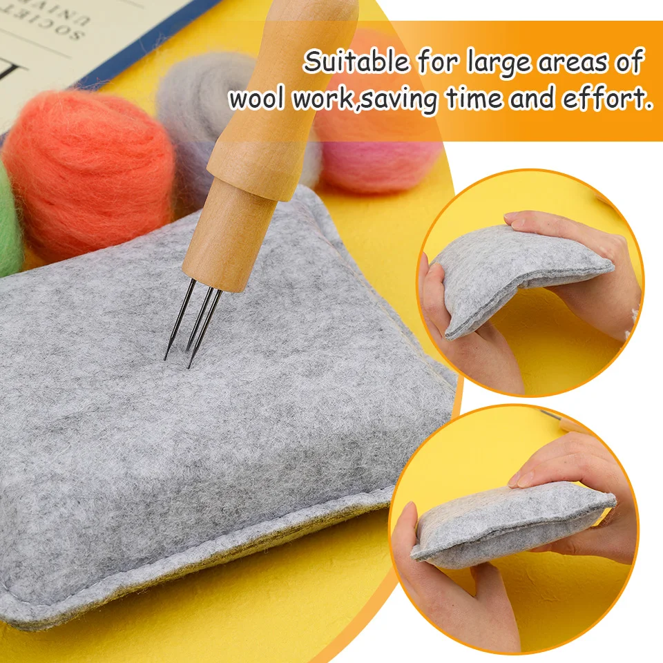 1PC Wool Felting Pad Needle Felting Poked Pad Wool Felt Workplace Wear-Resistant Mat Cushion DIY Handmade Craft Tool