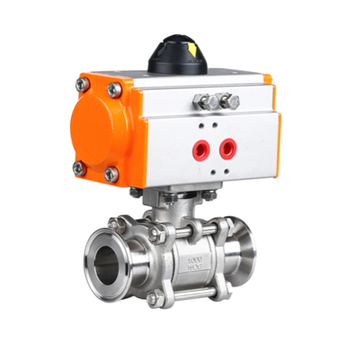 

4" Tri-Clamp OD 119MM Ferrule Type Sanitary Pneumatic Ball Valve Stainless Steel 304 Two Way Three Pieces