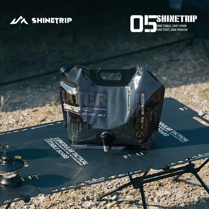 2PCS 야외 캠핑 물 저장 가방 ShineTrip 8L 용량 피크닉 하이킹 여행 휴대용 접이식 식품 등급 물 가방