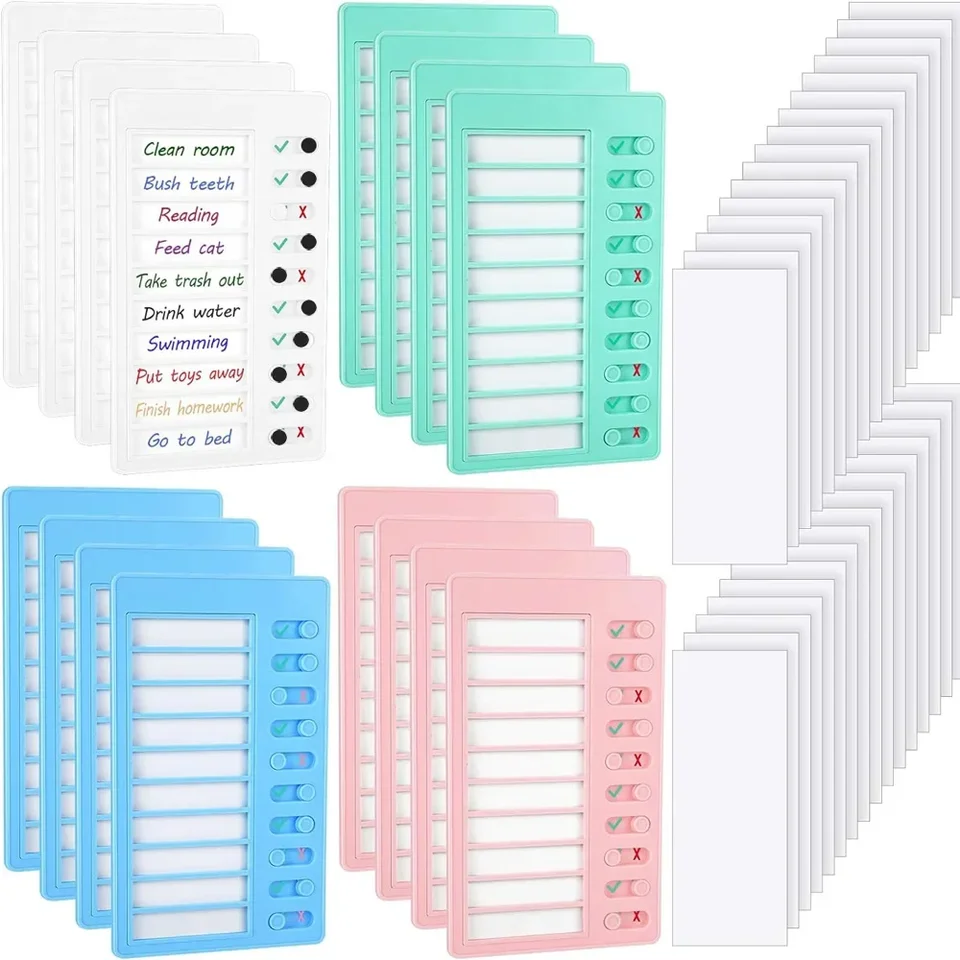 Buy 2-Pack Chore Chart - Lanbowan My Chores Checklist Task Board - Suitable For Daily Household Chores And To Do List Rv Checklist Custom Tasks Check List Removable With Slider New Upgrade