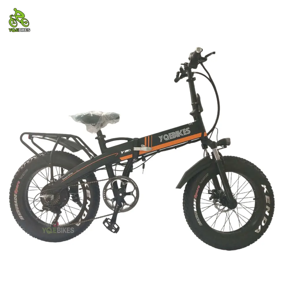 

YQEBIKES 20inch 48V10Ah LG Batteries Folding Fat Tire City Road Pedal Electric Bike with Super Tough Rear Seat for Carry Goods