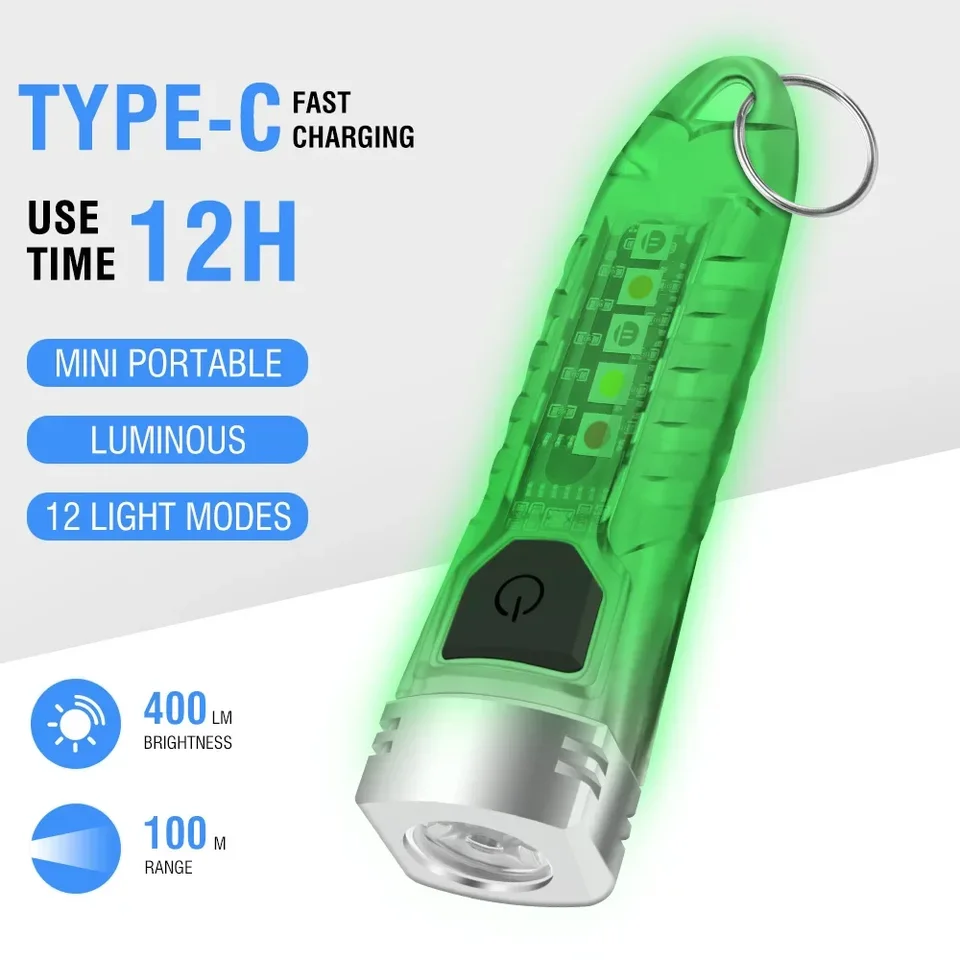 Lampe Torche LED BORUiT EV10 – 1100LM, Rechargeable USB, Aimantée, EDC