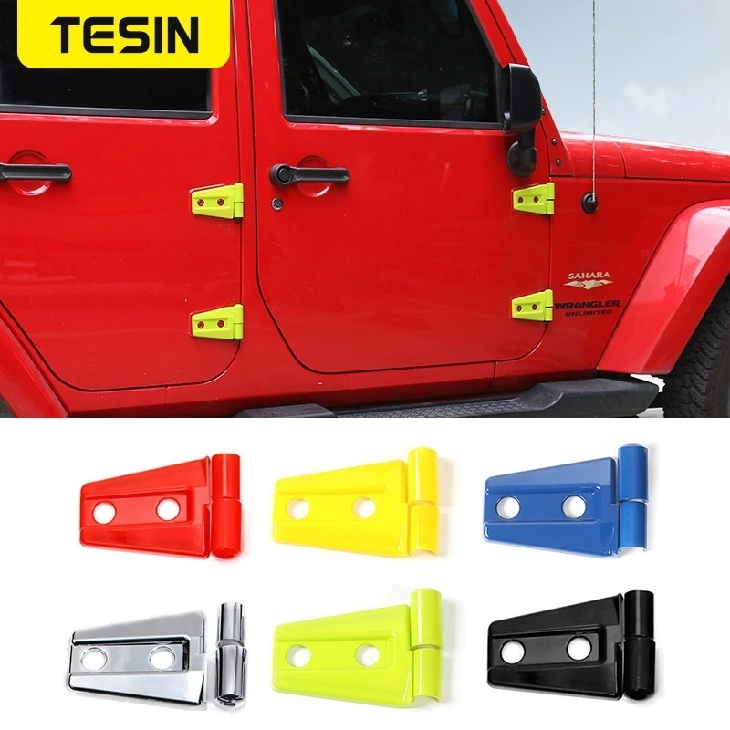 Tesin Car Door Hinge Cover Protector Trim Exterior Decoration Accessories  For Jeep Wrangler Jk Cj Tj - Interior Mouldings - AliExpress