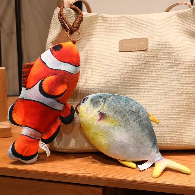 20CM 3D Simulation Fish Plush Toys Mandarin Trout Turbot Tilapia Sea Bass Carp