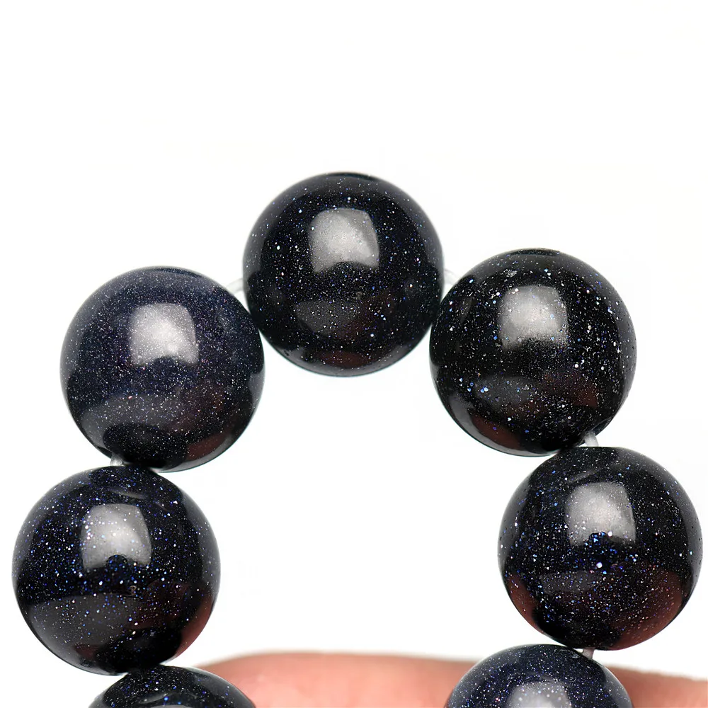Natural Blue Sandstone Round Loose Beads - 16 Strand, Pick Your Size