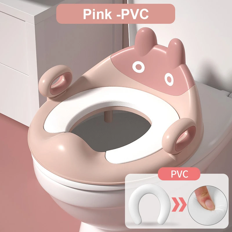 

Children's Bunny Toilet Seat Baby Potty Training Seat for Boys Girls Non-Slip with Splash Guard with Handle Infant Potty Cushion