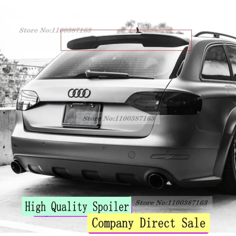 Per Audi A4 B8 Fl Avant 2008-2016 Rs4 Roof Spoile Abs Plastica Spoiler Ala Posteriore Auto Coda Ala Decorazione A4 B8 Allroad