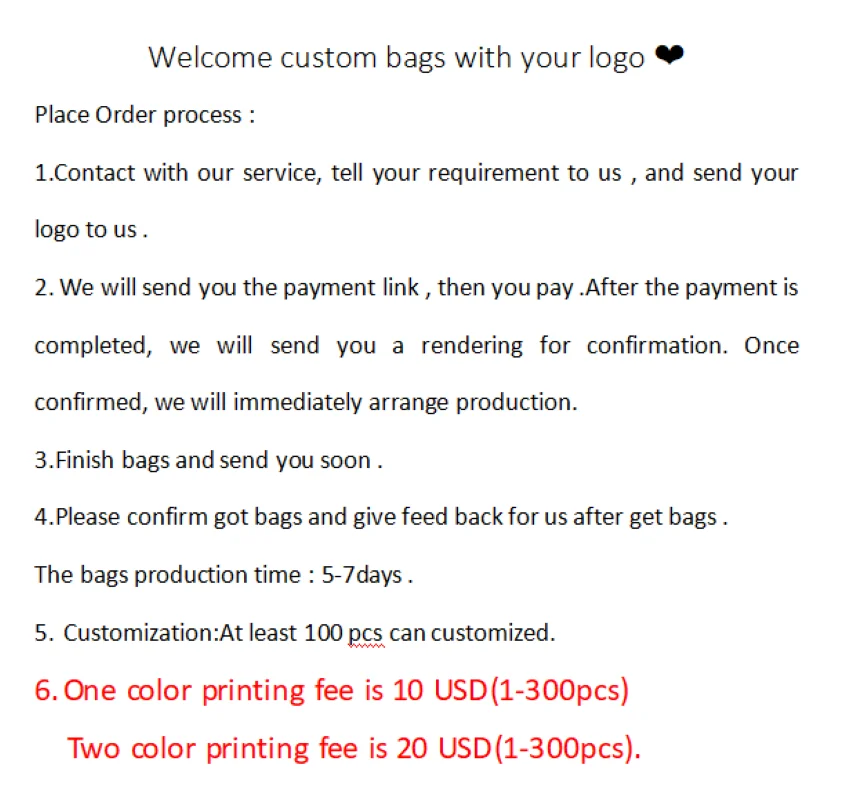 100Pcs Customized Logo Color Shopping Bag With Handle Plastic Gift Bag Businesses  Customer Plastic Bag(Print Fee isn't Included 2
