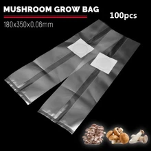

100PCS 6 Size PVC Mushroom Spawn Grow Bag Substrate High Temp Pre Sealable Garden Supplies Growing Planting Bags Tool