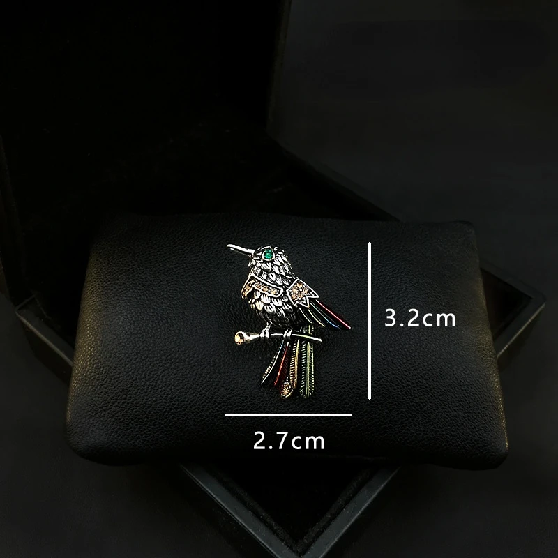 Exquisite Retro Bird Brooch Pin High-End Pin Man and Women Brooches Small Animal Accessories Rhinestone Jewelry Suit Badge Pins