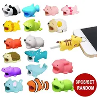 3pcs Cartoon Cute Animal Bite Bite Data Cable Protector Data Cable To Prevent Breakage Protector 1