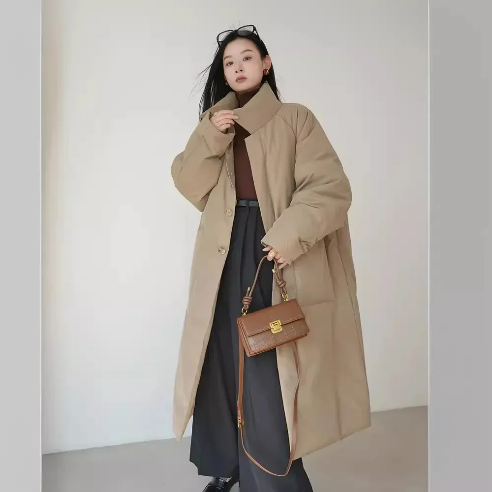 Long Sleeve Warmth Windbreaker Large Size Woolen Coat Spring and Autumn Large Size Woman's Clothing