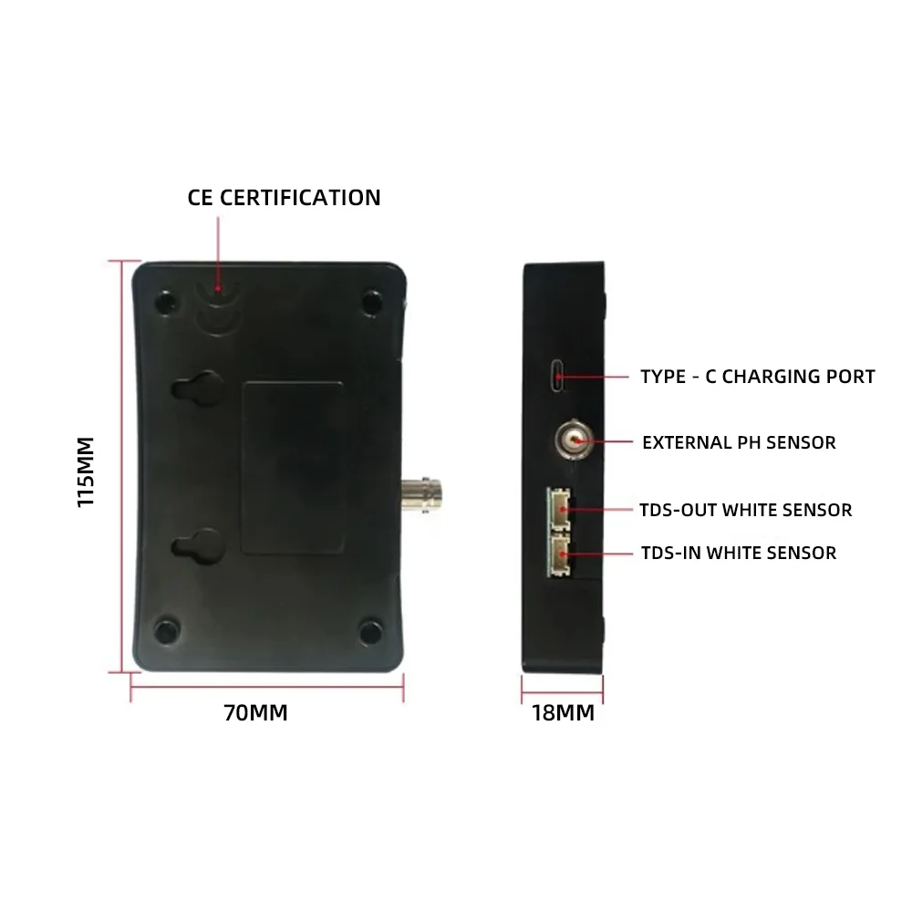 5 In 1 Online PH Meter Detector TDS/PH/EC/Temperature/Humidity Online Water Quality Tester Multi-parameter Aquarium Monitor
