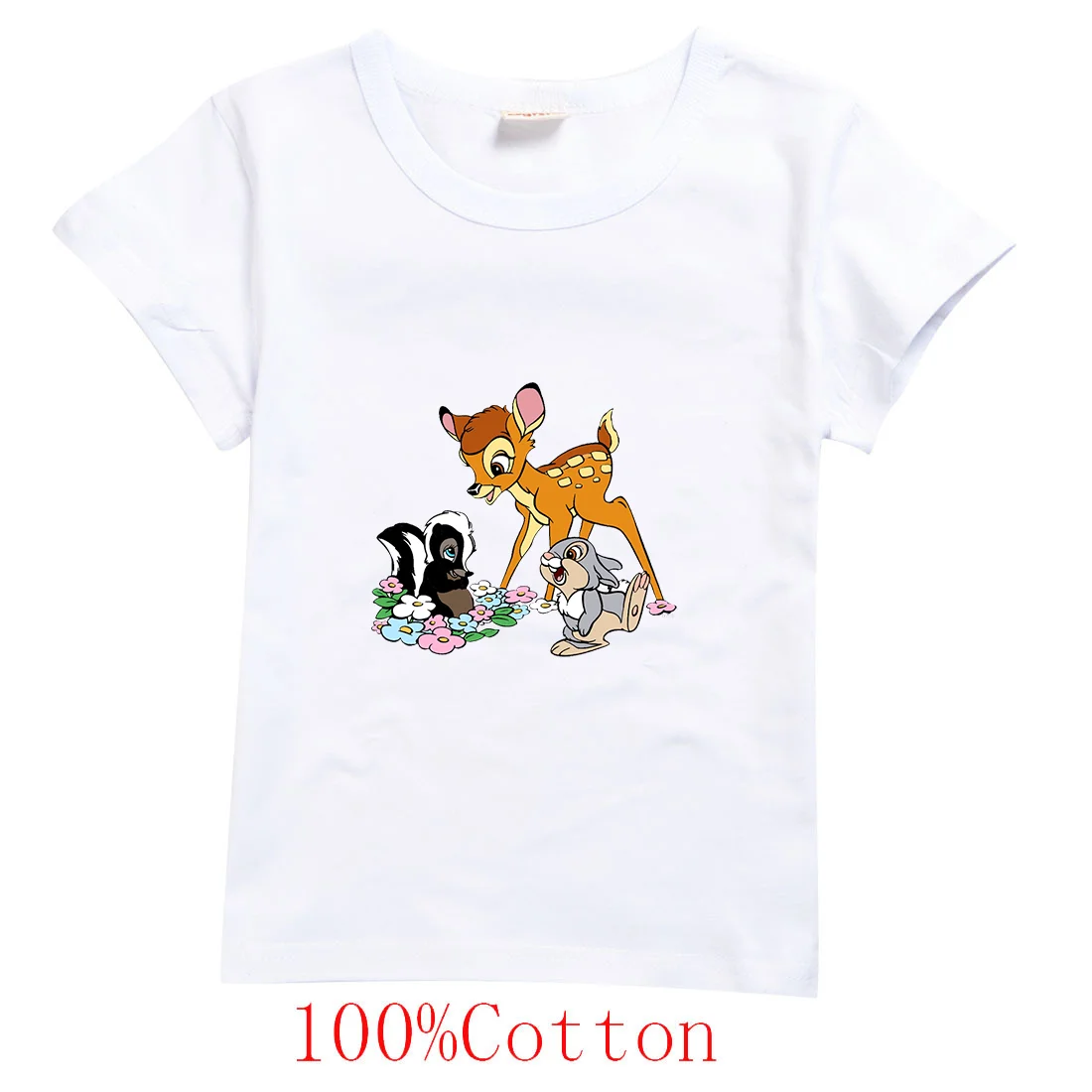 

Disney Bambi Boys Girls Teenager Outfits Tee Shirt Kids Clothes T Shirts Children Cartoons Casual Tops