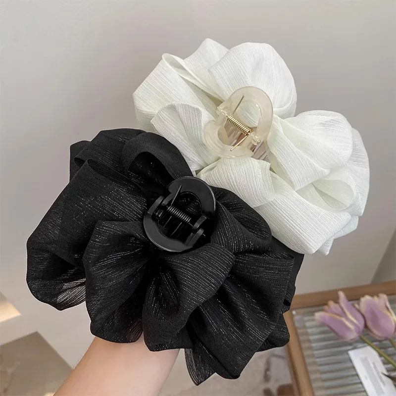 Elegante Temperament Mesh Große Haarspange für Frau Hinterkopf Hai Clip Mode Mädchen Haarklemme – Detail 8