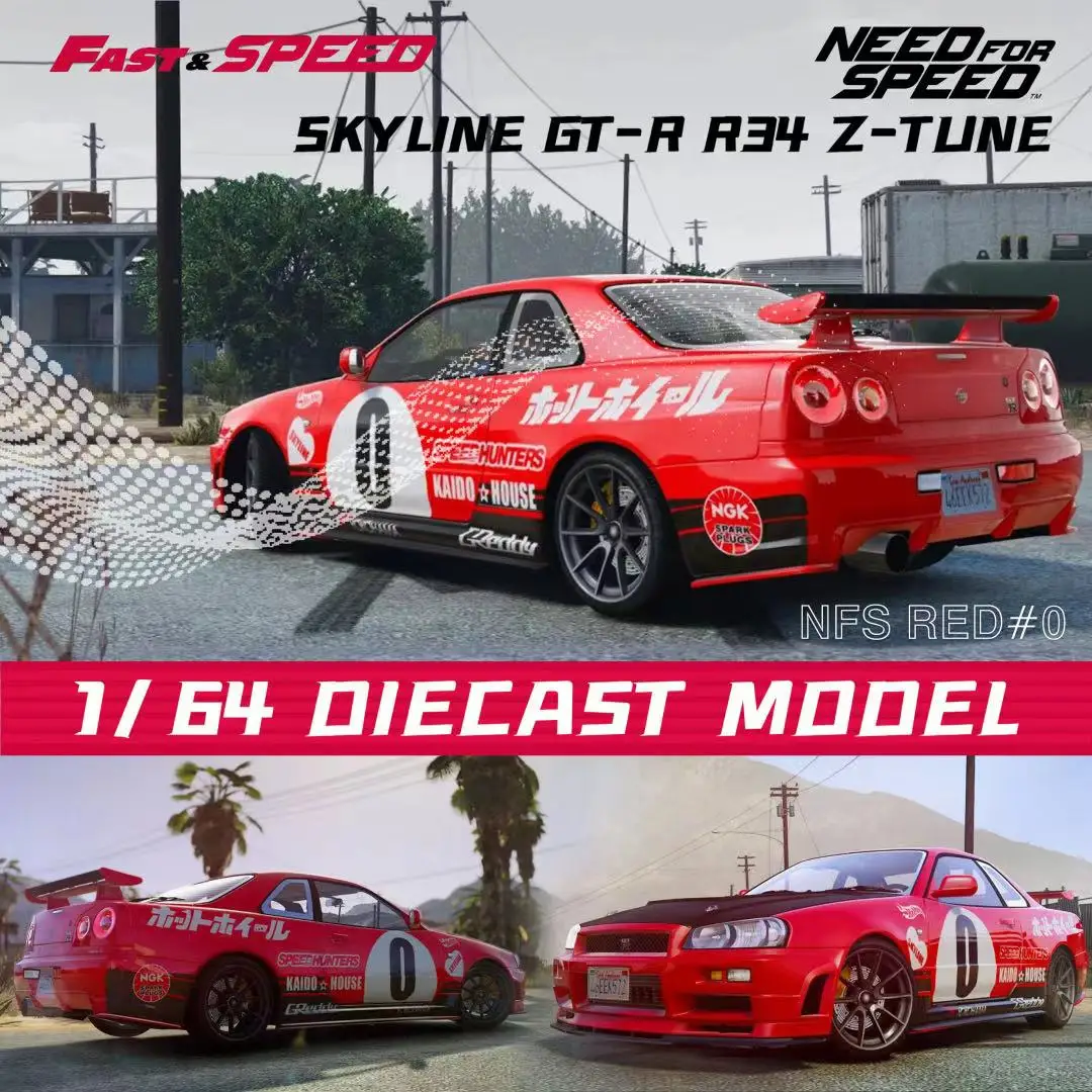 Fast Speed FS Skyline GT-R R34 Z-Tune 1:64 Alloy Car Model
