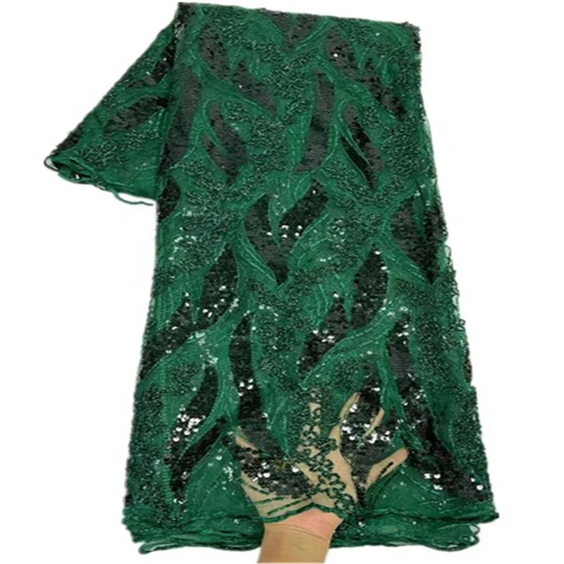 

2023 High Quality French Nigerian Lace Material Latest African Sequins Lace Fabric For Women Party Sewing FR27