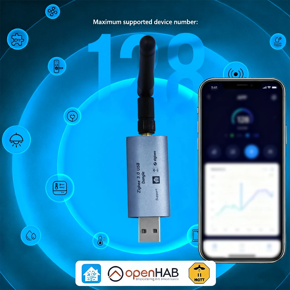 Universal ZigBee 3.0 USB Dongle Gateway for Smart Home Automation