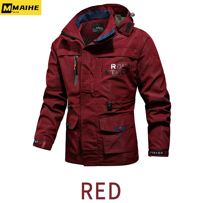 Men's travel hiking jacket Windbreak Soft clothing Tactical coat New men's windbreak bomber pilot hooded Retro field jacket