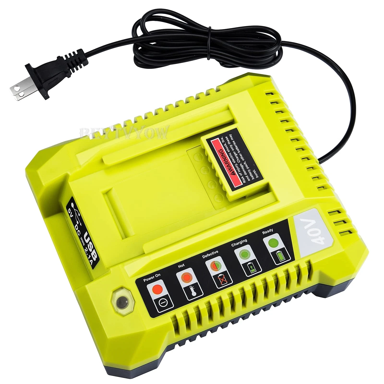 Beytvyow Super Battery Charger for Ryobi 40V Li-ion Battery Rapid Charger Statio