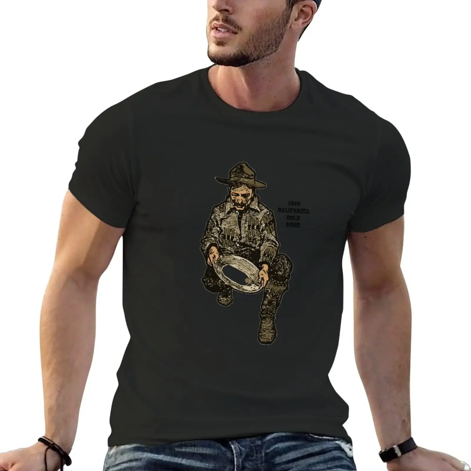 

Vintage 1849 California Gold Rush Miner T-Shirt graphics customizeds oversized plain Short sleeve tee men