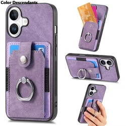 Luxury Leather Back Cover Case with Card Holder for Xiaomi 11 Lite 4G (Purple)