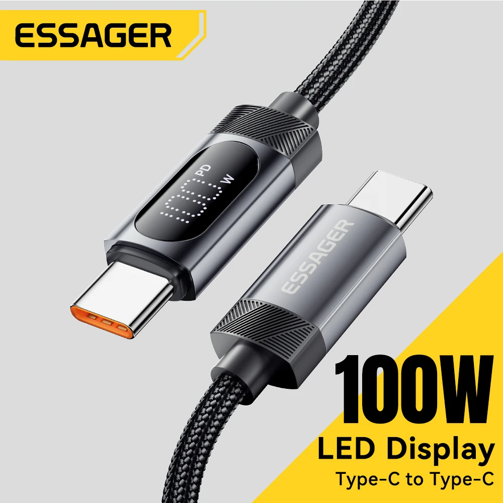 Essager 100W USB-C Fast Charging Cable with Digital Display