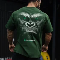 T-shirt décontracté SILVERBACK pour la gym et le fitness, en coton surdimensionné pour homme, vêtements de sport de luxe pour l'été, t-shirts amples à manches courtes 4
