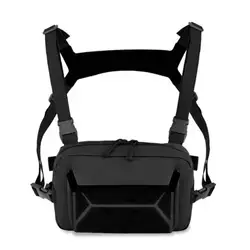 Waterproof Tactical Nylon Chest Bag for Men - Multifunctional Outdoor Backpack and Fanny Pack (Black 1)