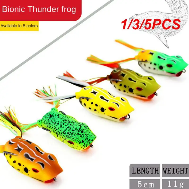 1/3/5Pcs Fake Bait Hit Water Thunder Frog Catfish Tackle Thunderfrog Bait Silicone Fishing Lure Goods For Fishing