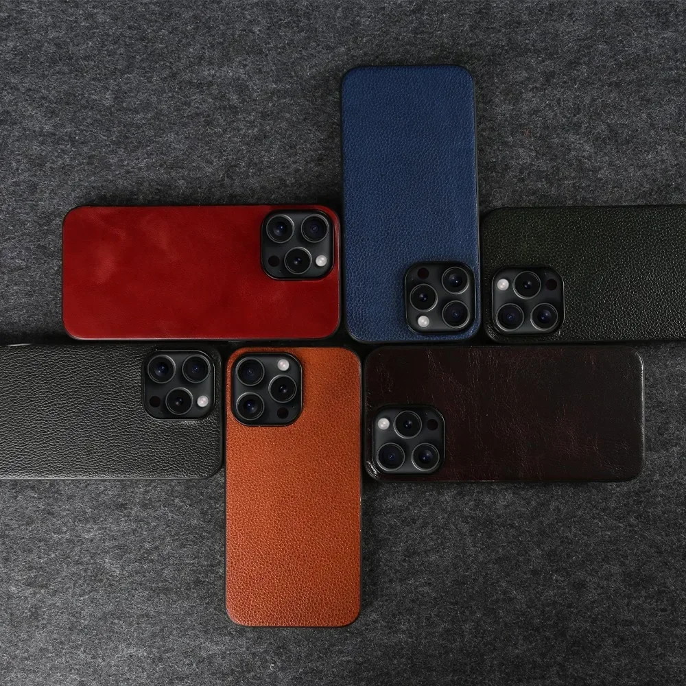 Luxury Genuine Leather Vintage Aesthetic Phone Case Cover