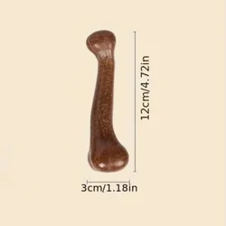 Durable Beef Flavored Dog Chew Toy - Interactive Bone for Teeth Cleaning and Training (Brown 4.72inch)