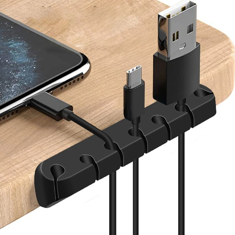 케이블 홀더 클립 케이블 관리 코드 주최자 클립 데스크탑 USB 충전 케이블 전원 Cor 용 실리콘 자체 접착
